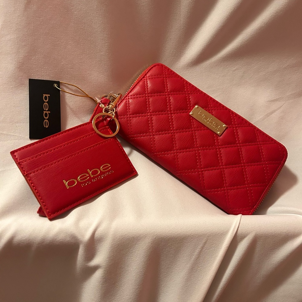 NWT!  bebe red 2 piece wallet.